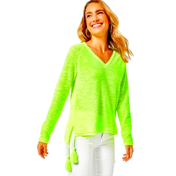 Lilly Pulitzer Jody V-Neck Sweater in Prickly Pear Size Large - Picture 1 of 7